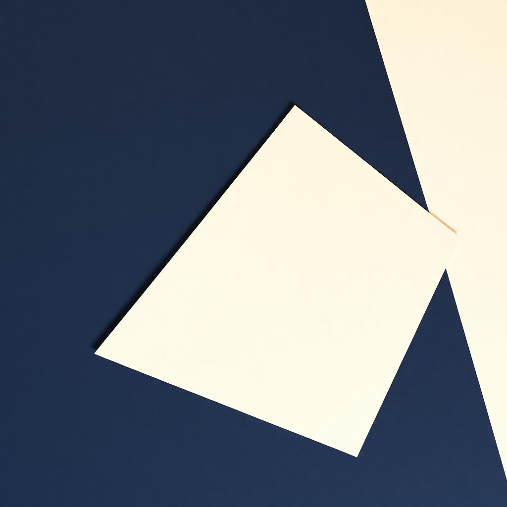 Abstracte editoriale compositie van rustige vlakken met een fijn oranje accent.
